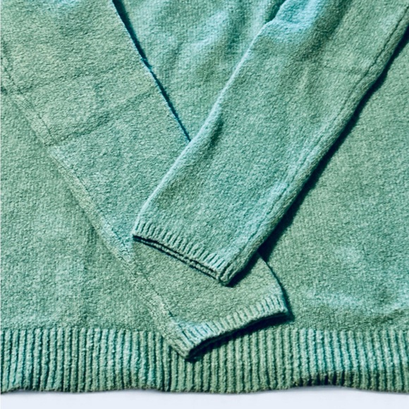 J Jill Sweater Size Medium Aqua Blue Long Sleeve Mock Neck Relaxed Fit Soft - Picture 6 of 12